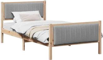 vidaXL Estructura De Cama Marr&oacute;n Y Gris Claro 100 X 200 Cm Vidaxl