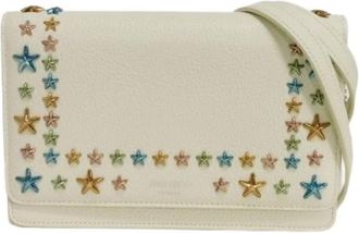 Jimmy Choo London Pre-owned Cross Body Bags, female, Beige, Size: ONE SIZE Pre-owned Palace Soft Grained Calf Leather Chain Wallet Shoulder Bag