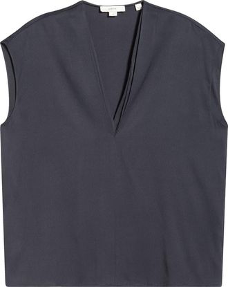 Vince V-Neck Cap Sleeve Top in Ink at Nordstrom, Size Xx-Small
