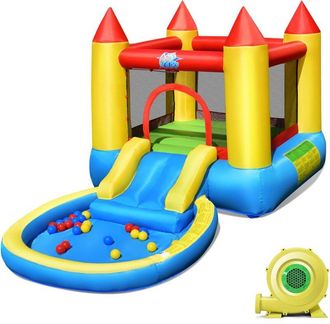 Costway Costway - Castillo Hinchable Para Ni&ntilde;os, Castillo Inflable Acuatico Con Tobog&aacute;n Y Piscina 365 X 200 X 190 Cm Castillo Inflable De Juego Con 30 Bolas P