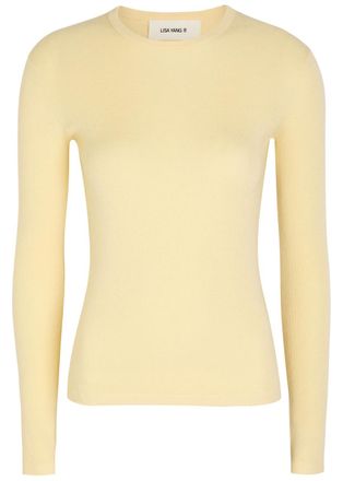 Lisa Yang Vivian Long Sleeve Cotton and Cashmere-blend top - Yellow - 2 (UK 12-14 / M-L)