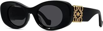 Loewe Anagram Oval Zonnebril - unisex - Zonnebrillen - Zwart - 49 MM - Accessoires