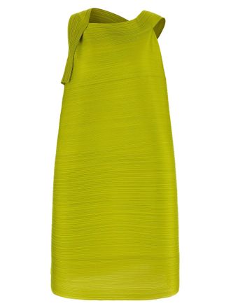 Pleats Please Issey Miyake Bicolor Polyester Midi Womens Dress
