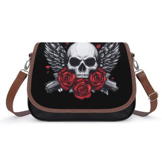 Generic Gun Skull Crossbody Bags for Women Shoulder Messenger Bag Purse Handbags