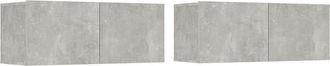 vidaXL Vidaxl - Muebles De Tv 2 Uds Madera Ingenier&iacute;a Gris Hormig&oacute;n 80x30x30 Cm