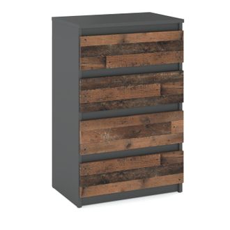 OEM C&oacute;moda Con 4 Cajones Gris Vintage 60 Cm Mueble Para Tv Mueble De Sal&oacute;n Aparador