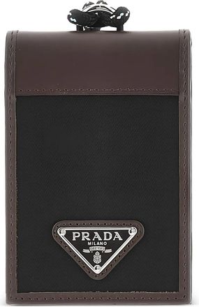 Prada logo-plaque cardholder - Zwart