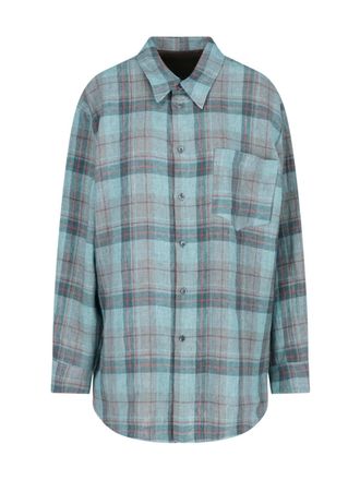 Magliano Blue Plaid Relaxed Fit Button-Down Shirt