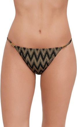 Steve Madden Beaded Strap Bikini Bottoms in Raven Black at Nordstrom, Size X-Small