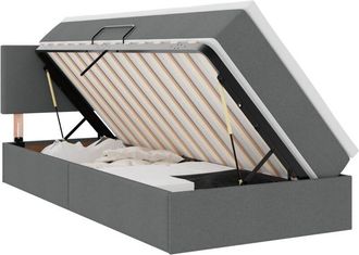 vidaXL Storage Bed with Mattress Dark Grey 90 x 190 cm Engineered Wood vidaXL