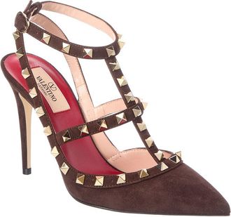Valentino Rockstud 100 Caged Suede Pump