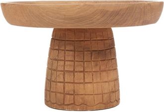 Bazar Bizar Plato para tartas de madera de teca en marr&oacute;n 24x24x16 cm