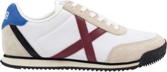 Munich Retro-ge&iuml;nspireerde stads sneaker - Heren - Sneakers - Wit - 40 EU - Nylon - Schoenen