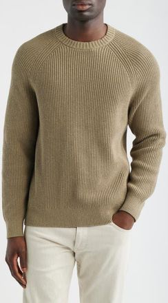 Madewell Shaker Stitch Cotton Sweater in Heather Sage at Nordstrom, Size Xx-Large