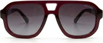Velvet Eyewear Dani Polarized Sunglass in Burgundy at Nordstrom