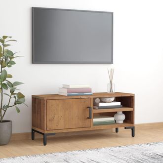 vidaXL Mueble Para Tv Madera Maciza De Pino Marr&oacute;n 90x30x40 Cm Vidaxl