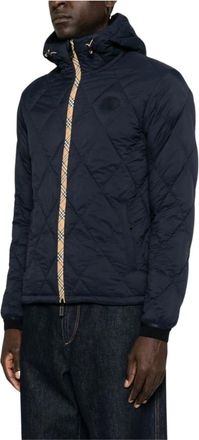 Burberry Heren, Jassen, Blauw, Maat: XL Nylon