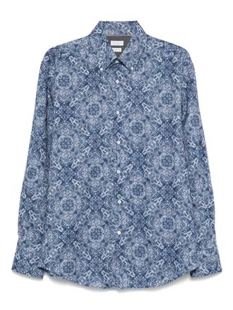 Brunello Cucinelli Overhemd met paisley-print - Blauw