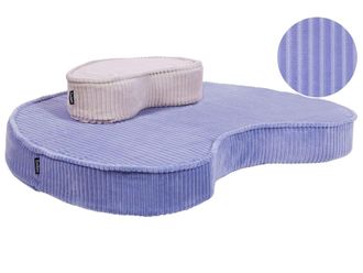 Beliani Puf Terciopelo Violeta claro