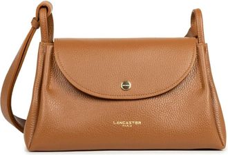 Lancaster Dubbele Accordeon Magnetische Flap Schoudertas Oranje - Dames - Schoudertassen - Bruin - ONE Size - Leer - Tassen