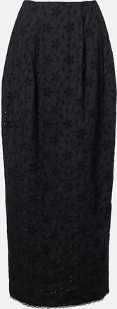 Possé Salma embroidered cotton maxi skirt