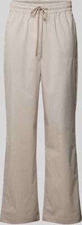 Pegador Wide Leg Stoffhose mit Label-Stitching Modell RATON in Taupe, Gr&ouml;&szlig;e XXL