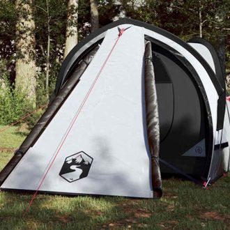 vidaXL Tenda Campeggio a Cupola 2 Persone Bianca Tessuto Impermeabile - Vidaxl