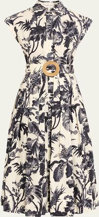 Cara Cara Octavia Floral Cap-Sleeve Dress
