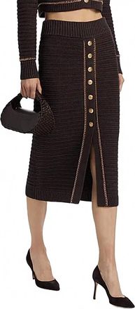 Toccin Tani Button Front Skirt In Espresso