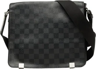 Louis Vuitton Black Damier Graphite Pvc Leather Shoulder Bag (Pre-Owned)