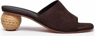 Paloma Barcel&oacute; Raffia Mules Sandals - Brown