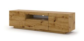 AKL FURNITURE Mueble para TV efecto madera Crema