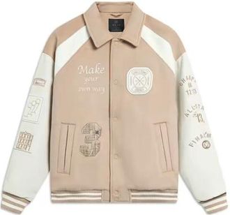 Li-Ning Way of Wade Hall of Fame 2023 Premium Leather Sheep Wool Jacket Beige AJPT005-3