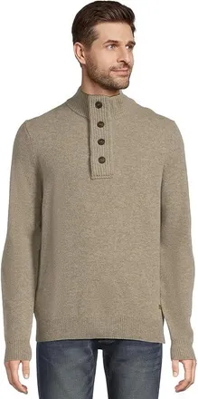 Barbour Barbour Essential Patch 1/2 Zip Mens Sweater Stone : 2XL, Leather/Wool