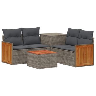 vidaXL Set Di Divani 6 Pz Grigio E Grigio Scuro Vidaxl