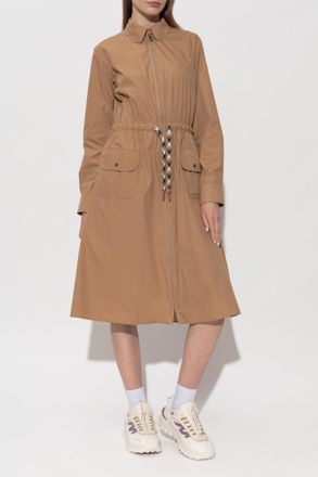 Moncler Dress With Drawstring Waist, Womens, Brown