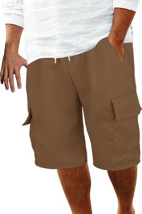 Generic Deals of The Day Sale Prime Casual Cargo Shorts Cotton Linen with Multi Pockets Fashion Solid Color Elasticated Drawstring Sports Straight Shorts Loun