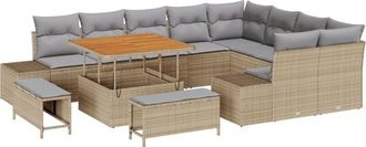 vidaXL Vidaxl - Garden Sofa Set 12 pcs Beige, Light Grey 100 x 100 x 71 cm