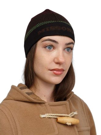 Missoni Womens Beanie Black-Multicolor Wool Accessories