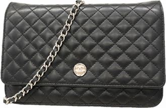 Chanel Black Leather Chain/Shoulder Wallet (Pre-Owned)