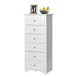 Costway Costway Chest of Drawers Freestanding Storage Cabinet Classic Clothes Organizer White