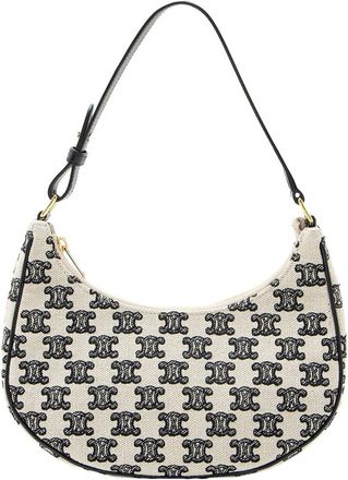 Celine Celine Beige Triomphe Canvas Ava Medium Shoulder Bag (Authentic Pre-Loved)