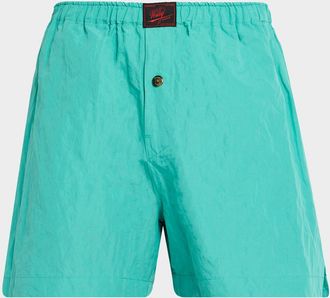 Willy Chavarria Men & apos;s Willy Woven Label Pull-On Shorts