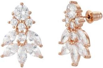 Untamed Petals Carla Crystal Stud Earrings in Rose Gold at Nordstrom