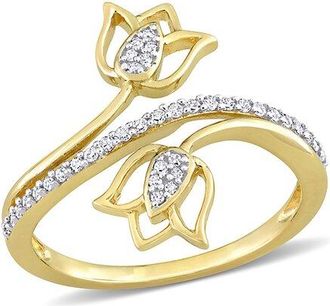 Rina Limor 14K 0.16 Ct. Tw. Diamond Bypass Lotus Ring