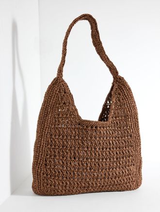 Talbots Raffia Hobo Bag - Hickory Brown - 001 Talbots