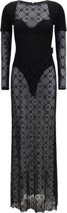 Marine Serre Black Round Neck Maxi Dress