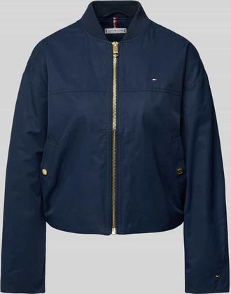 Tommy Hilfiger Regular Fit Bomberjacke aus Baumwoll-Mix in Marine, Größe XXL