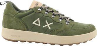 Sun 68 Genius Solid Sneaker - Heren - Sneakers - Groen - 44 EU - Katoen - Schoenen
