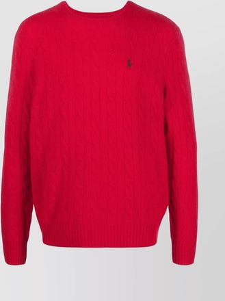 Ralph Lauren wool cashmere fine knit logo pattern crewneck jumper